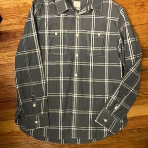 GAP Charcoal Plaid Casual Button Down Shirt